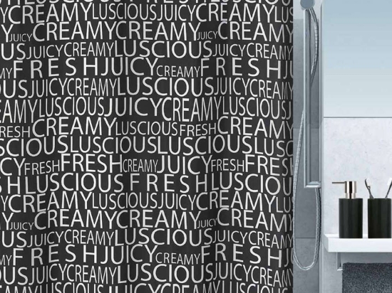 Κουρτίνα Μπάνιου Creamy 02133.001 - 16275 1.80x2.00 Υφασμάτινη Black 180Πx200Υ Πολυέστερ