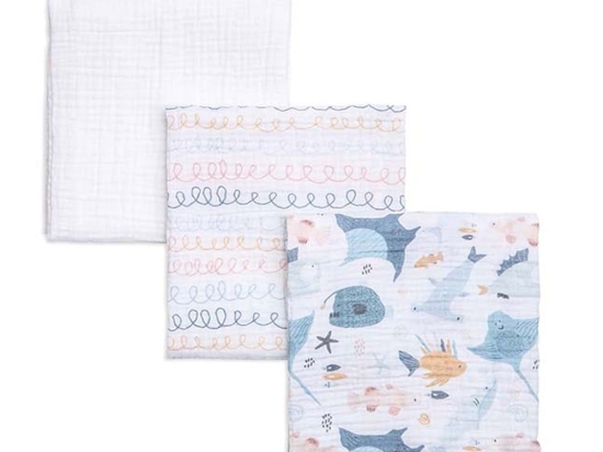 Μουσελίνες (Σετ 3τμχ) Atlantico Multi Funna Baby 75x110cm 100% Βαμβάκι