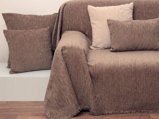 Μαξιλαροθήκη Σετ Ζακάρ Σενίλ 1300 Greige Anna Riska 42X42 45x45cm Chenille