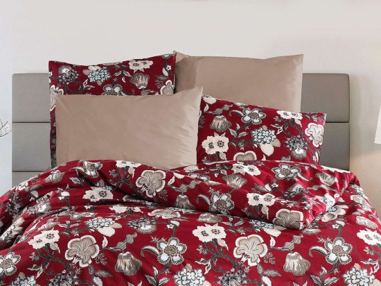 Παπλωματοθήκη Σετ 3Τμχ 3139 Bordeaux Nexttoo Υπέρδιπλο 230x240cm 100% Βαμβακερό Περκάλι