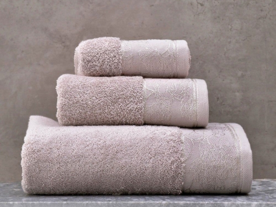 Πετσέτες Caresse Σετ 3τμχ Σε Κουτί Beige Ρυθμός Σετ Πετσέτες 100% Βαμβάκι