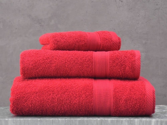 Πετσέτα Illusion Σετ 3τμχ Red Ρυθμός Σετ Πετσέτες 70x140cm 100% Βαμβάκι