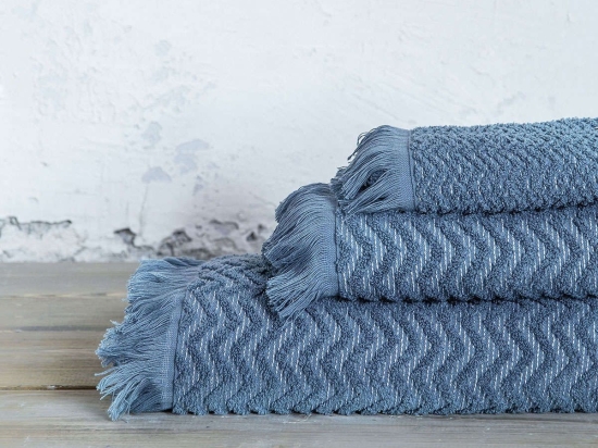 Πετσέτα - Contour Blue Nima Σώματος 70x140cm 100% Βαμβάκι