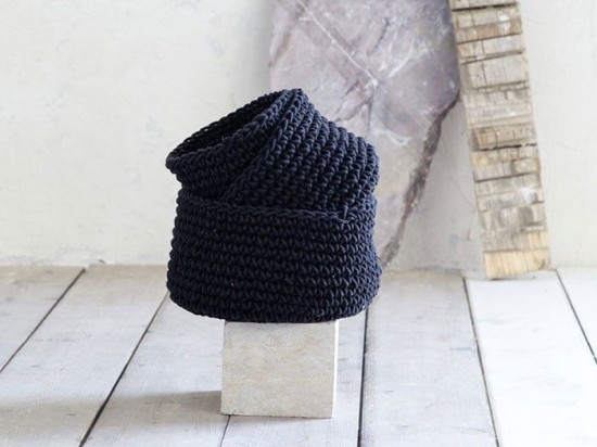 Καλάθι 23x14 - Panier Black Nima Βαμβάκι-Πολυέστερ