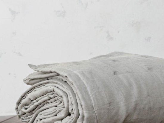 Κουβερλί Linen Light Grey Nima King Size 240x260cm Λινό