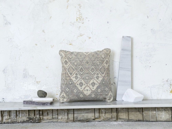 Μαξιλάρι Διακοσμητικό (Με Γέμιση) - Larkins Beige-Grey Nima 45X45 45x45cm 100% Βαμβάκι