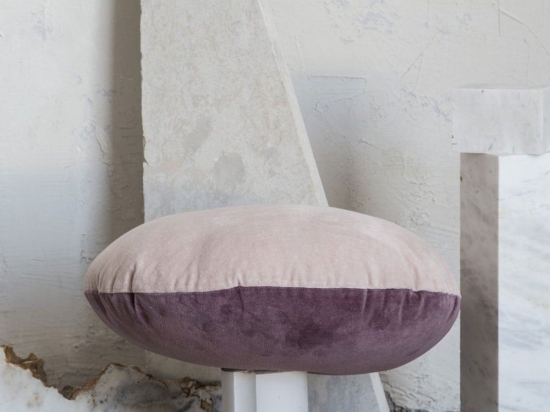 Μαξιλάρι Διακοσμητικό (Με Γέμιση) - Velvety Powder Pink/Cassis Nima 45X45 45x45cm Βαμβάκι-Βελούρ