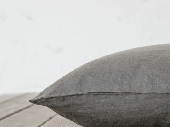 Μαξιλαροθήκες Σετ 2τμχ Linen Dark Grey Nima 50X72 50x70cm Λινό