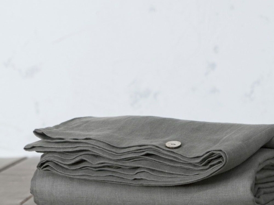 Παπλωματοθήκη Linen Dark Grey Nima Μονό 160x240cm Λινό