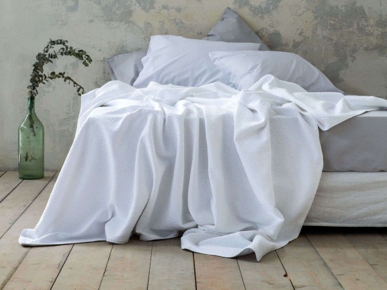 Κουβέρτα Skylar White Nima Υπέρδιπλο 230x260cm 100% Βαμβάκι
