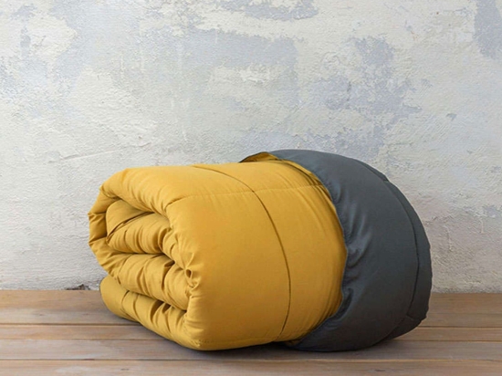 Πάπλωμα Abalone - Dark Grey-Mustard Beige Nima Υπέρδιπλο 220x240cm Microfiber