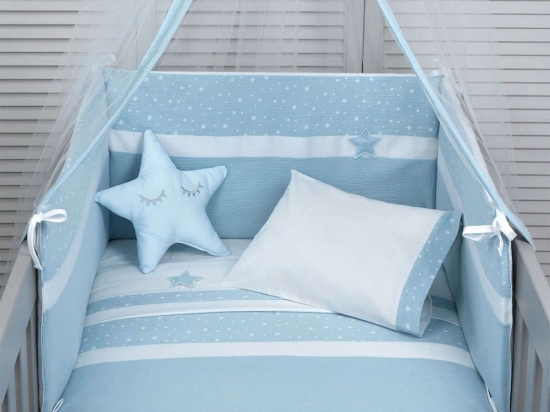 Σεντόνι Βρεφικό Σετ 3Τμχ Des: 371-Muslin Ciel Baby Oliver Λίκνου 75x100cm Μουσελίνα
