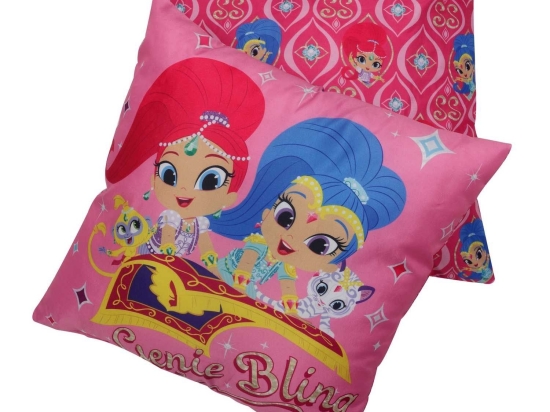 Διακοσμητικό Μαξιλάρι Παιδικό 5501 Shimmer & Shine Fuchsia-Yellow Das Baby 40Χ40 40x40cm Πολυέστερ