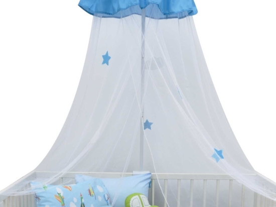 Βρεφική Κουνουπιέρα Με Βάση Στήριξης 6443 Relax White-Ciel Das Baby 110x150cm Πολυέστερ