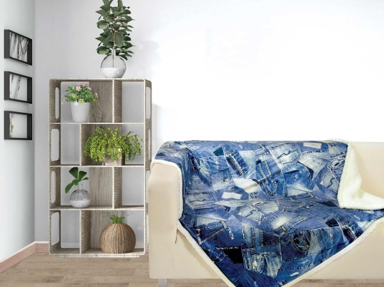 Κουβέρτα Καναπέ Fleece 370 Blue Das Home 130X160 Microfiber