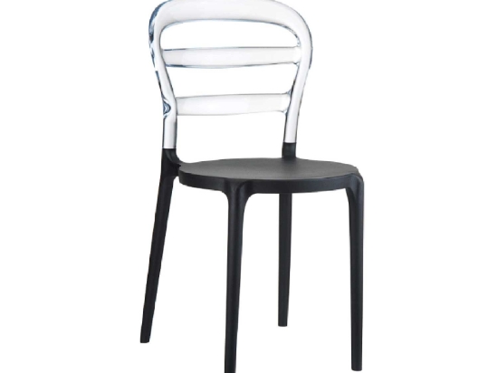 Καρέκλα Bibi Black-Clear 32-0044  42X50X85cm Siesta PC,PP