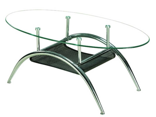 Τραπεζάκι Σαλονιού Limpa Clear  09-0430  110X60X46 cm Μέταλλο,Γυαλί