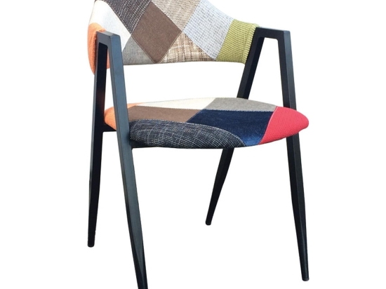 Πολυθρόνα Delta Patchwork ΕΜ130 50X55X80 cm Σετ 2τμχ Μέταλλο,Ύφασμα