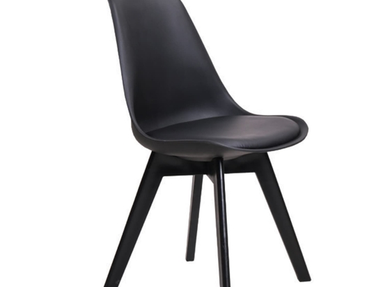 Καρέκλα Martin-II Black ΕΜ137,2 52X49X82 cm Σετ 2τμχ Πολυπροπυλένιο,Τεχνόδερμα