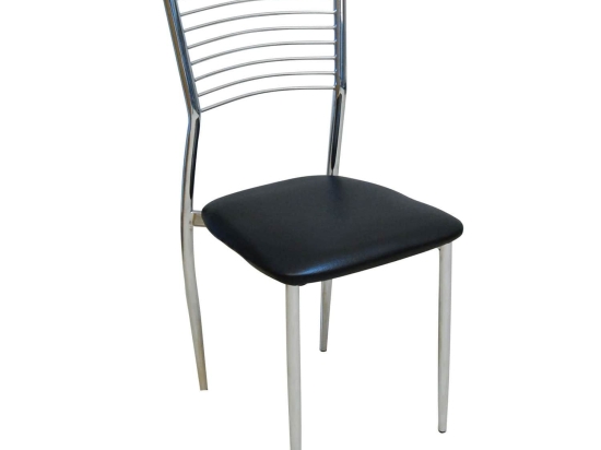 Καρέκλα Vivian Black ΕΜ935,2 40X44X83 cm Σετ 6τμχ Μέταλλο,Τεχνόδερμα