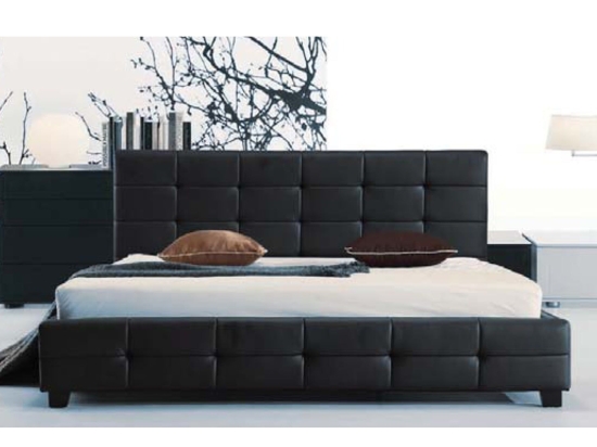 Κρεβάτι Fidel Black E8053 215X168X107 cm Υπέρδιπλo Τεχνόδερμα