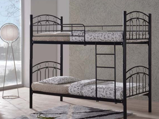 Κρεβάτι Κουκέτα Decker Black E8046 210X98X176 cm Μονό Μέταλλο
