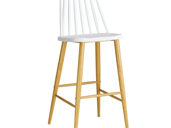 Σκαμπό Μπάρ Lavida White ΕΜ153,1 43X49X107 cm Σετ 2τμχ Μέταλλο,Πολυπροπυλένιο