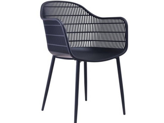 Πολυθρόνα Berry ΕΜ155,1Μ 58x58x85cm Black Σετ 6τμχ
