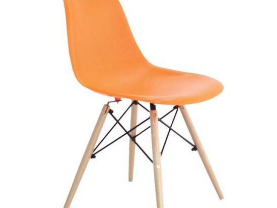 Καρέκλα Art Wood ΕΜ123,3W 46x52x82cm Orange Σετ 4τμχ Ξύλο,Πολυπροπυλένιο
