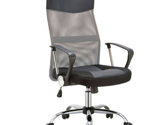 Πολυθρόνα Διευθυντή BF2400-Pvc ΕΟ502,4P 61x68x108/118cm Chrome Grey-Black Pvc&Mesh