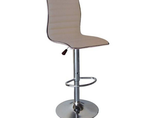 Σκαμπό Bar Alfi ΕΜ970,2 41x50x59/94-80/115cm Pu Cappuccino Σετ 2τμχ Μέταλλο,Τεχνόδερμα