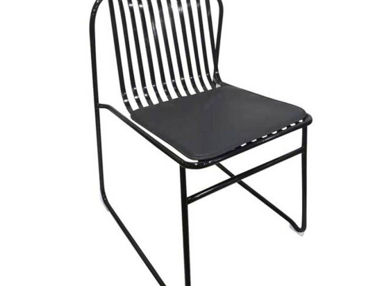 Καρέκλα Stripe Ε540,1 50x54x78cm Black-Μαξιλάρι Black
