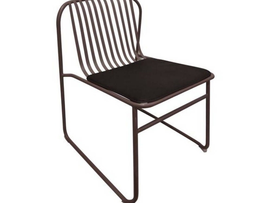 Καρέκλα Stripe Ε540,3 50x54x78cm Sand Brown-Μαξιλάρι Black