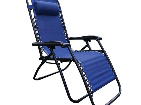 Πολυθρόνα με Υποπόδιο Super Relax Ε618,2 165x65x112cm  Anthracite-Textilene Blue