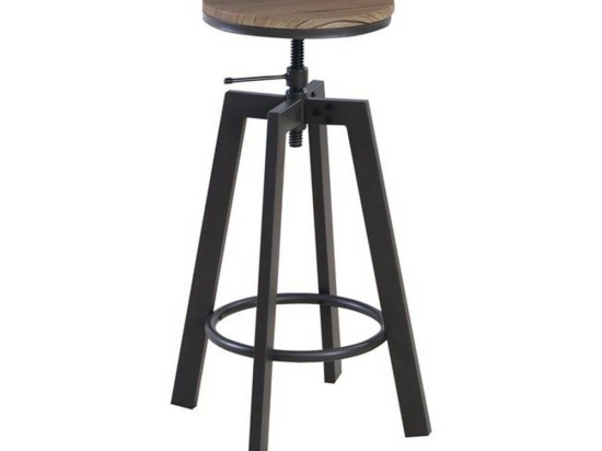Σκαμπό Bar York ΕΜ9793,1 44x44x63/73cm Dark Brown-Wallnut Σετ 2τμχ Μελαμίνη,Μέταλλο
