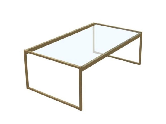 Τραπεζάκι Σαλονιού Toledo ΕΜ520 120x60x48cm Gold-Glass Μέταλλο,Γυαλί