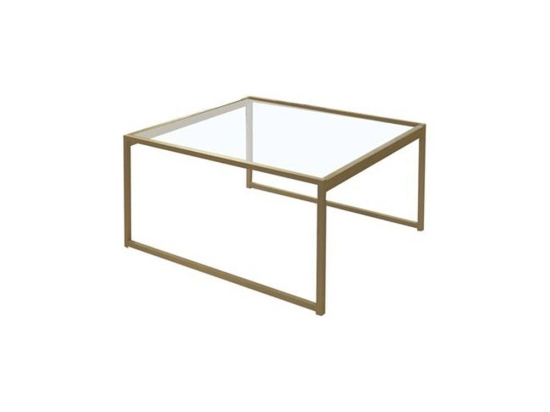 Τραπεζάκι Σαλονιού Toledo ΕΜ521 60x60x55cm 60x60cm Gold-Glass Μέταλλο,Γυαλί