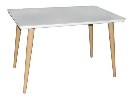 Τραπέζι Union ΕΜ832,2 120x70x75cm 120x70cm Βαφή Natural-Glass White Μέταλλο,Γυαλί