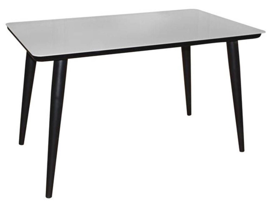 Τραπέζι Union ΕΜ833,1 130x80x75cm 130x80cm Βαφή Black-Glass White Μέταλλο,Γυαλί