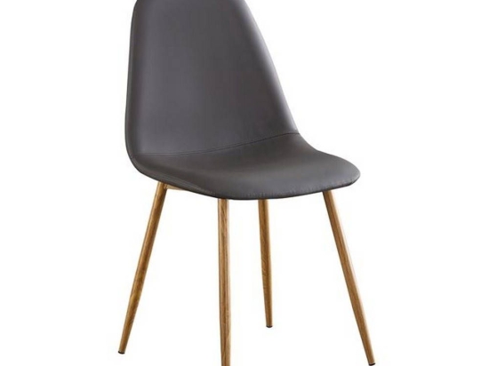 Καρέκλα Celina Natural Grey ΕΜ907,1P 45x54x85cm Σετ 4τμχ Μέταλλο,Τεχνόδερμα