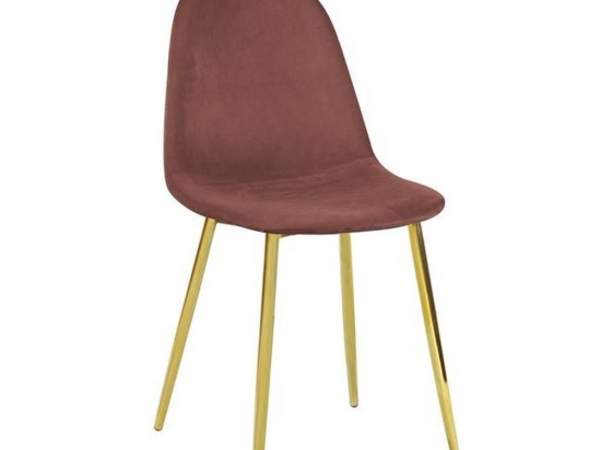 Καρέκλα Celina Velure Antique Pink ΕΜ907,2GV 45x54x85cm Σετ 4τμχ Βελούδο, Μέταλλο