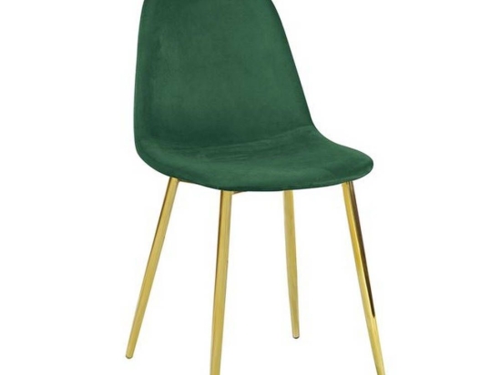 Καρέκλα Celina Velure Green ΕΜ907,3GV 45x54x85cm Σετ 4τμχ Βελούδο, Μέταλλο