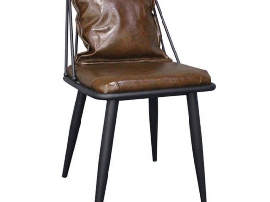 Καρέκλα Dante Vintage Brown ΕΜ715,1 42x49x79cm Σετ 4τμχ Μέταλλο,Τεχνόδερμα