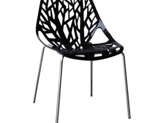 Καρέκλα Linea Black ΕΜ120,2W 54x51x81cm Σετ 6τμχ Μέταλλο,Πολυπροπυλένιο