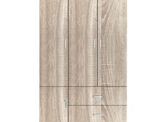 Ντουλάπα Closet Sonoma Ε8385,2 120x50x180cm Τρίφυλλη Μελαμίνη