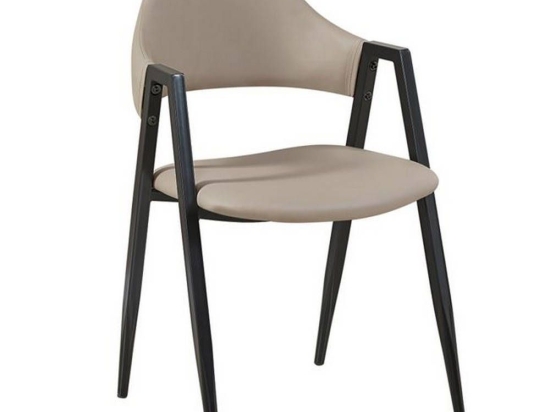 Πολυθρόνα Delta Cappuccino ΕΜ1301,2 50x55x80cm Σετ 2τμχ Μέταλλο,Τεχνόδερμα