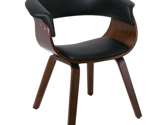 Πολυθρόνα Herman Walnut/Black Ε7514,1 68x56x77cm