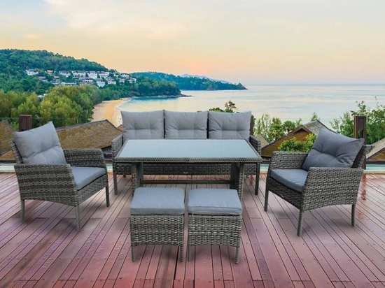 Σετ Σαλόνι California 6Τμχ K/D Twin Grey/Grey Ε6755,2 7 Θέσεων