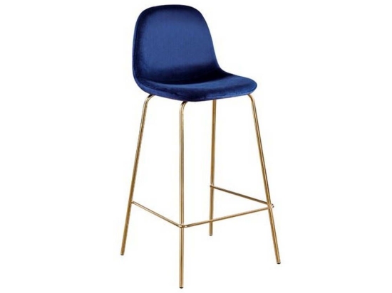 Σκαμπό Μπαρ Celina Velure Blue ΕΜ901,5GV 47x51x77/106cm Σετ 4τμχ Βελούδο, Μέταλλο