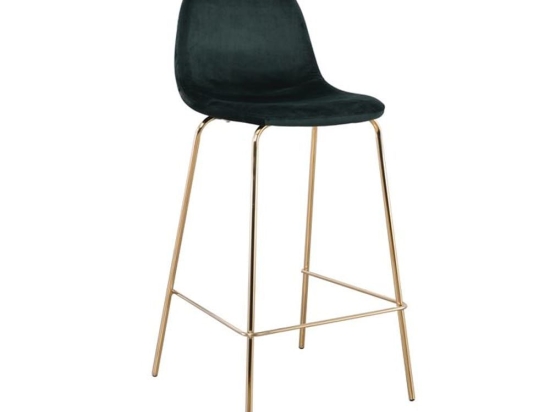 Σκαμπό Μπαρ Celina Velure Green ΕΜ901,3GV 47x51x77/106cm Σετ 4τμχ Βελούδο, Μέταλλο